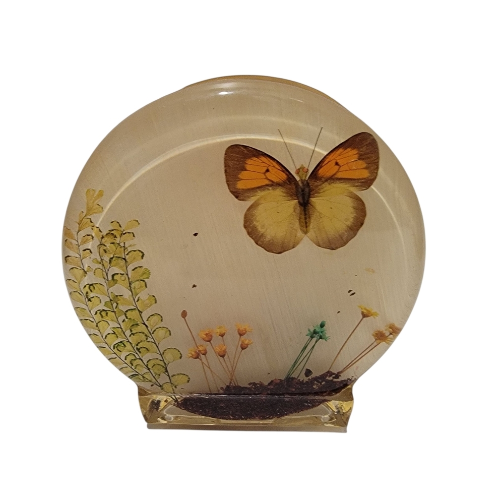 New Designs Inc. MCM Vintage Lucite Butterfly Napkin Or Letter Holder USA